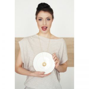 Alternative view of Vanilla Doughnut Pendant Necklace