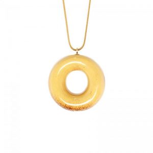 Vanilla Doughnut Pendant Necklace
