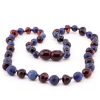 amber teething necklace lapis lazuli black