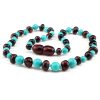 amber teething necklace turquoise