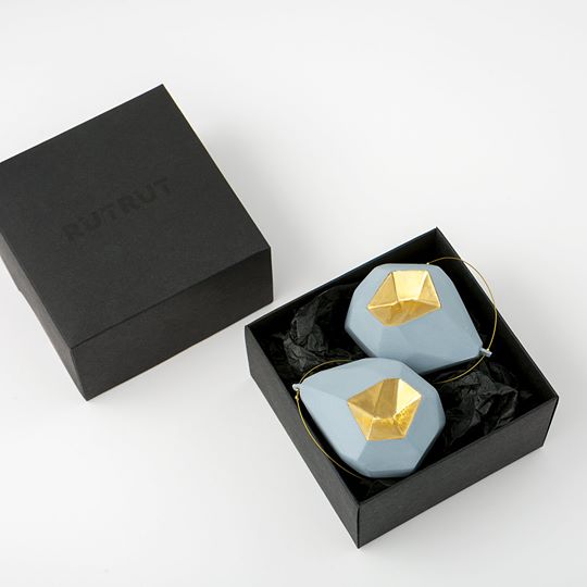 sky blue porcelain baubles