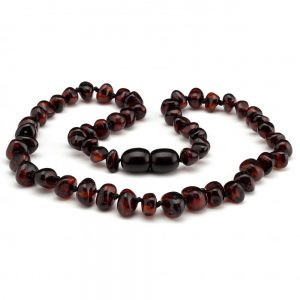 Baltic amber teething necklace cherry color 32cm (12.5 inches)