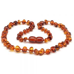 Baltic amber teething necklace cognac color 32cm (12.5 inches)