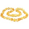 Baltic amber teething necklace Lemon Color 32cm (12.5 inches)