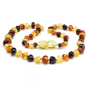 Baltic amber teething necklace Multi Color 28cm (11 inches)